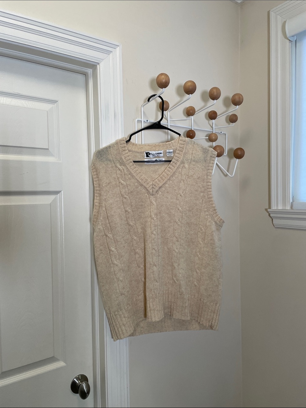 Pierre Cardin - Vintage Shetland Wool Old Money Sweater Vest - Cream - M
